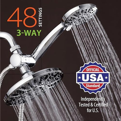 AquaDance 7" Premium High Pressure 3-way Rain & Handheld Shower Head Combo