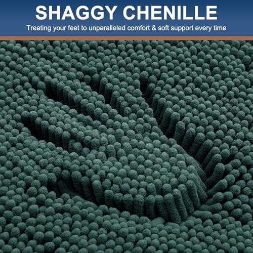 Smiry Bathroom Rugs 48X32, Luxury Chenille Extra Soft Absorbent Bath Mat