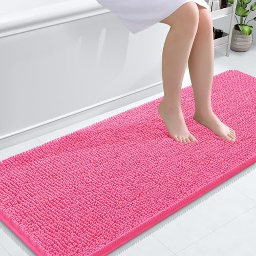 OLANLY Bathroom Runner Rugs 59x24, Extra Soft Absorbent Chenille Bath Rugs