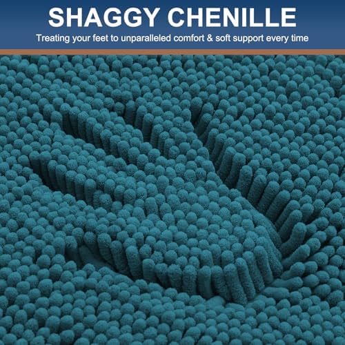 Smiry Bathroom Rugs 24X16, Luxury Chenille Extra Soft Absorbent Bath Mat
