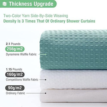Dynamene Extra Wide Waffle Shower Curtain 256 GSM 108"x72" Teal/Turquoise