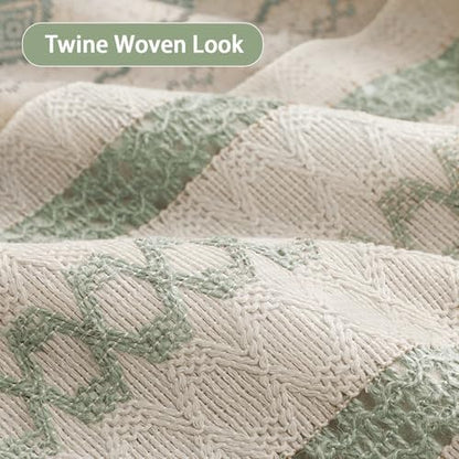 Sage Green Boho Linen Shower Curtain,72" W x 72" L