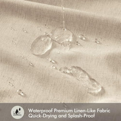 ANRODUO Copper Brown Linen Textured Fabric Shower Curtain Set - W72xL84