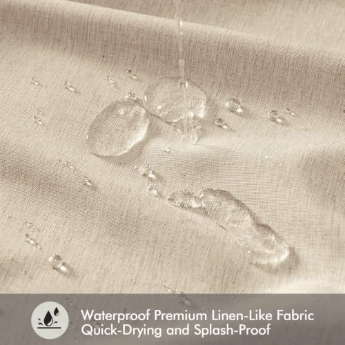 ANRODUO Copper Brown Linen Textured Fabric Shower Curtain Set - W72xL72