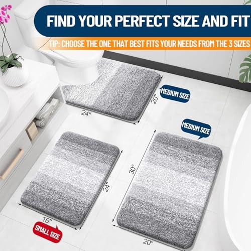 OLANLY Bathroom Rugs Mat 34x21, Extra Soft Absorbent Microfiber Bath Rugs