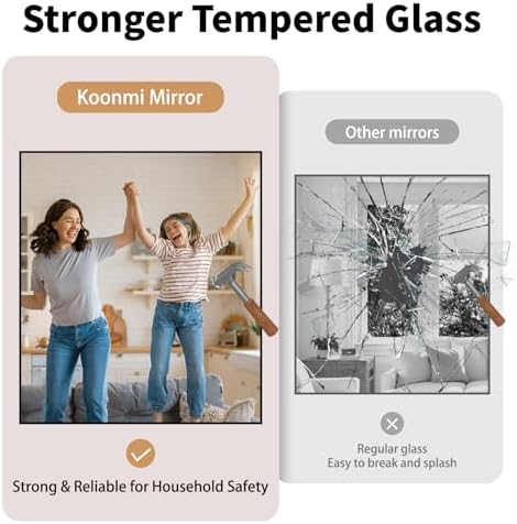 Koonmi Black Bathroom Mirror for Over Sink,Metal Framed 30"x30" Wall Mirror