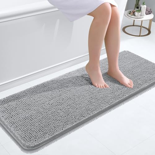 OLANLY Bathroom Runner Rugs 47x17, Extra Soft Absorbent Chenille Bath Rugs