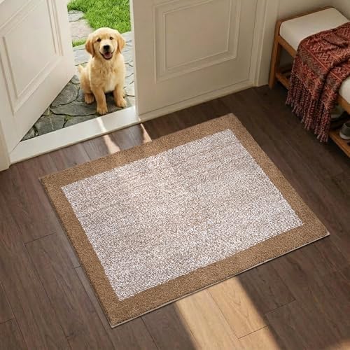 Bathroom Rugs 24x17 Non Slip Washable, Soft Absorbent Bath Mat Coffee