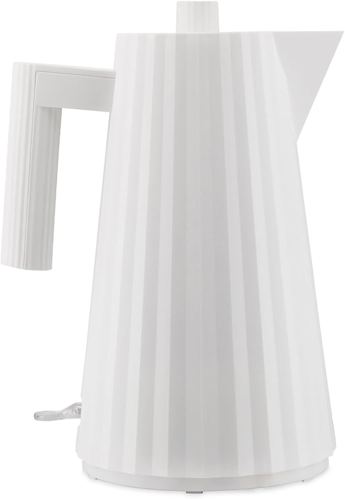 Alessi Plissé MDL06 W/UK Design Electric Kettle, Thermoplastic Resin, 2400 W, 170 cl, White, 21.5 x 33.5 x 21.5