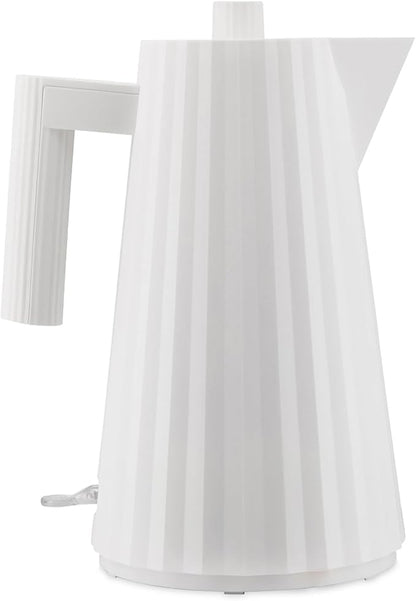 Alessi Plissé MDL06 W/UK Design Electric Kettle, Thermoplastic Resin, 2400 W, 170 cl, White, 21.5 x 33.5 x 21.5