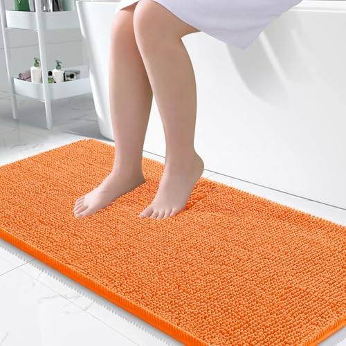 OLANLY Bathroom Runner Rugs 47x24, Extra Soft Absorbent Chenille Bath Rugs