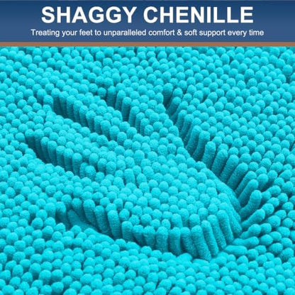 Smiry Bathroom Rugs 30X20, Luxury Chenille Extra Soft Absorbent Bath Mat