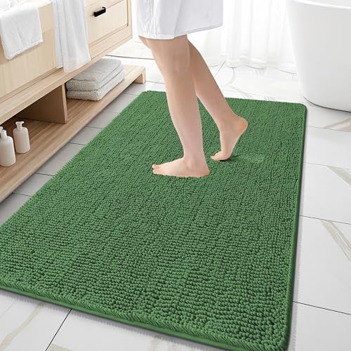 OLANLY Large Bathroom Rugs 59x35, Extra Soft Absorbent Chenille Bath Rugs