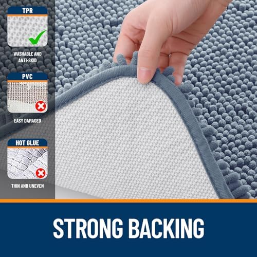 OLANLY Bathroom Runner Rugs 45x27, Extra Soft Absorbent Chenille Bath Rugs