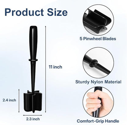 Meat Chopper, Premium Heat Resistant Meat Masher, 5 Blades Ground Beef Masher, Non Stick Hamburger Smasher, Nylon Potato Masher, Dishwasher Safe, Black