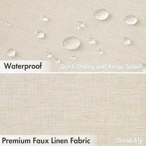 MIULEE 72"x84" Extra Long Scalloped Linen Shower Curtain Ivory