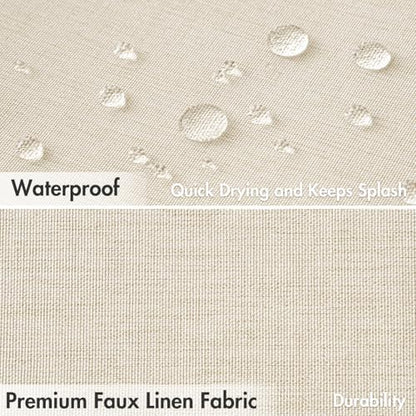 MIULEE 72"x84" Extra Long Scalloped Linen Shower Curtain Ivory