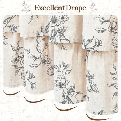 Yinhua Farmhouse Ruffle Shower Curtains for Bathroom, 72" Wx72 L