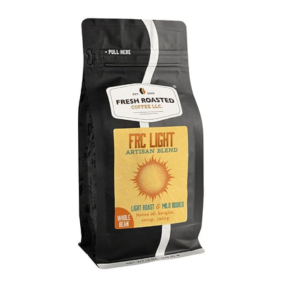 Fresh Roasted Coffee, FRC Light Roast Blend Whole Bean Coffee, Light Roast, Kosher, 12 oz