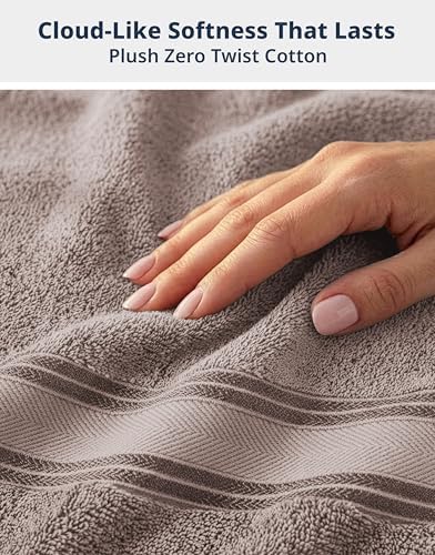 LANE LINEN Towel Set Soft Absorbent Quick Dry 100% Cotton - Platinum