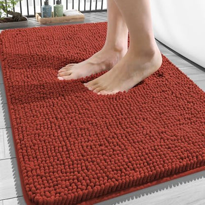 OLANLY Bathroom Rugs 34x21, Extra Soft Absorbent Chenille Bath Rugs