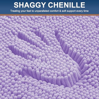Smiry Bathroom Rugs 44X24, Luxury Chenille Extra Soft Absorbent Bath Mat