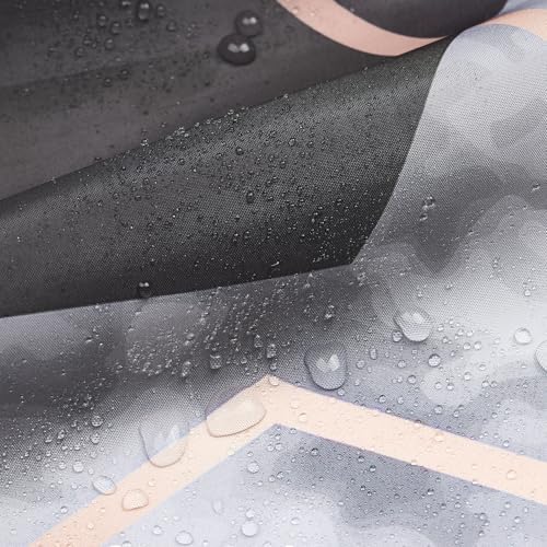 deFouliao Grey Shower Curtain Modern Abstract Geometric Grid Bathroom Curtain Sets for Bathtub Home Art Decor, Waterproof Fabric Washable with Hooks, 65x72 Inch