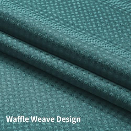 Colorful Star Seaweed Green No Hook Waffle Shower Curtain Set, 72"W x 75"L