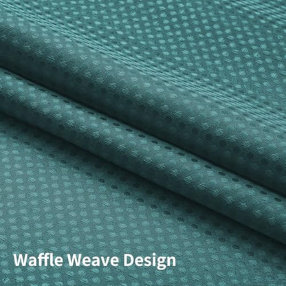 Colorful Star Seaweed Green No Hook Waffle Shower Curtain Set, 72"W x 75"L