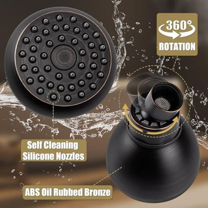 AISOSO Fixed Shower Head High Pressure 3 Inch Showerhead Oil Rubbed Bronze