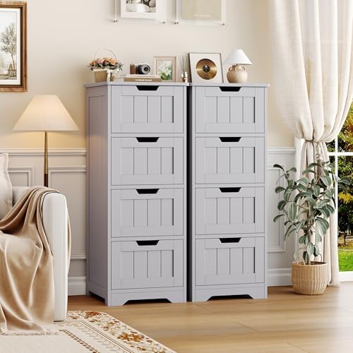 FOTOSOK Bathroom Storage Cabinet with 4 Drawers, Small Bathroom Cabinet