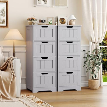 FOTOSOK Bathroom Storage Cabinet with 4 Drawers, Small Bathroom Cabinet
