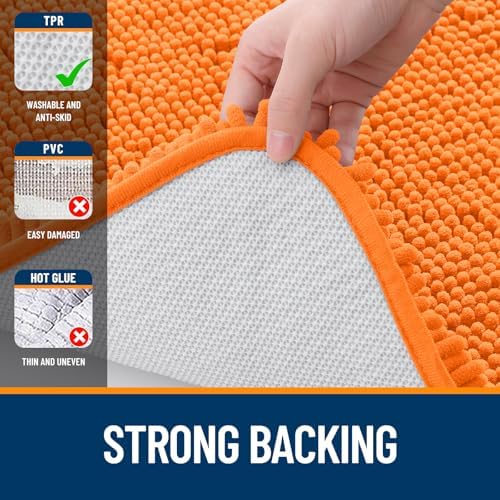 OLANLY Bathroom Runner Rugs 47x20, Extra Soft Absorbent Chenille Bath Rugs