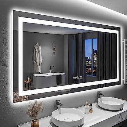 60x36 LED Bathroom Mirror with Lights, Lighted Vanity Mirror