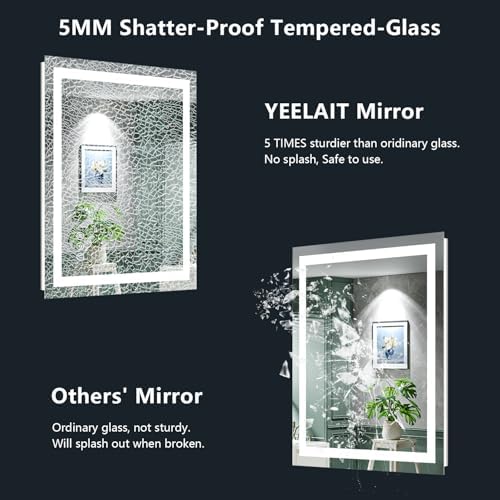32x32 LED Bathroom Mirror with Lights, Lighted Vanity Mirror