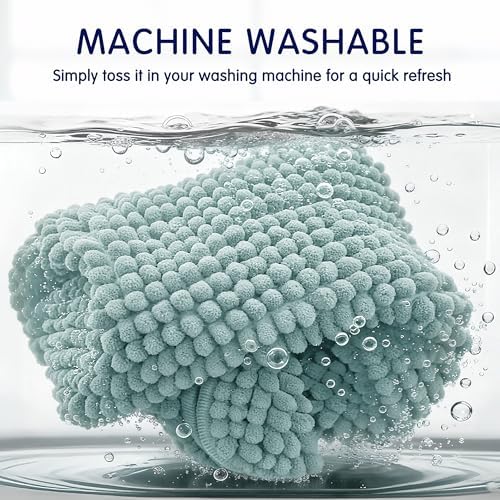 SUBRTEX Bathroom Rugs, 20" x 32" Chenille Bath Rug Soft Short Plush Bath Mat Soft Shower Mat Water Absorbent Shower Mat Quick Dry Machine Washable, Light Green
