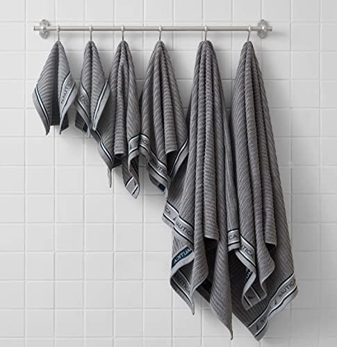 Nautica - 100% Cotton Bath Towel Set, Soft & Absorbent, 6-Piece Set