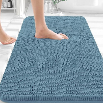 OLANLY Bathroom Rugs 35x24, Extra Soft Absorbent Chenille Bath Rugs