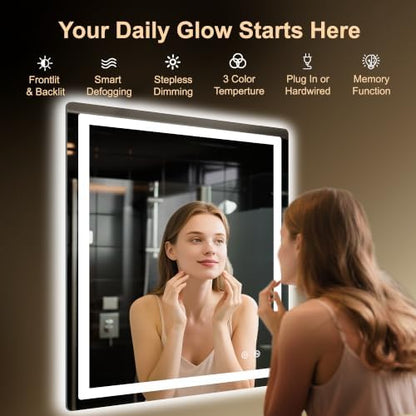 LED Bathroom Mirror, 30"x36" Bathroom Vanity Mirror with Lights