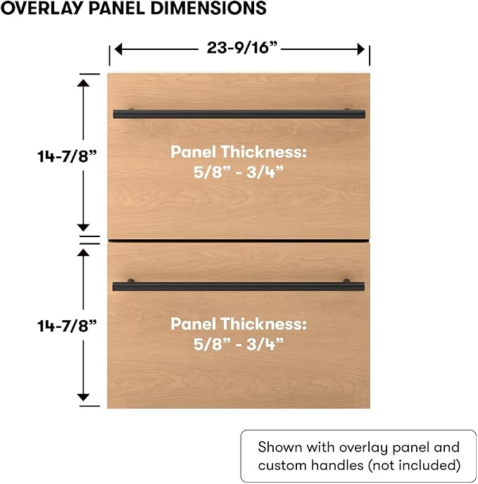 Zephyr 24" Presrv™ Panel Ready Refrigerator Freezer Drawers - Dual Zone Built In Fridge with Modes for Freezer, Fridge and Pantry, LED Lighting, Soft Close (Panels, handles are not included)