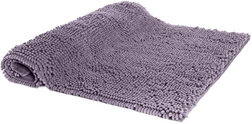 Amazon Basics Non-Slip Microfiber Absorbent Plush Shag Bathroom Rug Mat, Machine Washable, 21" x 34", Lavender (Pack of 12)