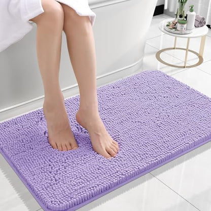 OLANLY Small Bathroom Rugs 24x16, Extra Soft Absorbent Chenille Bath Rugs