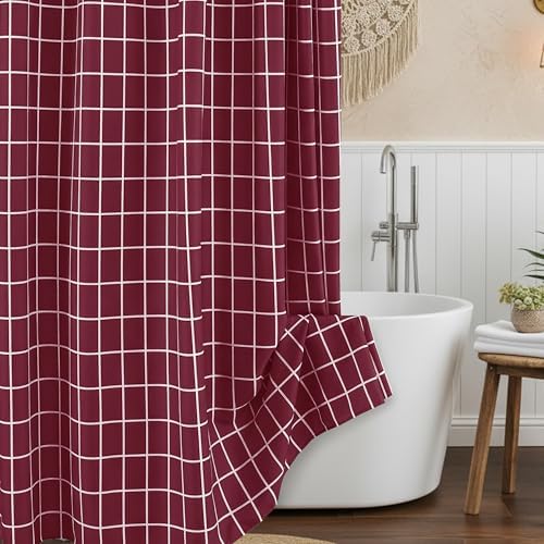 Fabric Farmhouse Shower Curtain-Cloth Extra Long Shower Curtains Bathroom