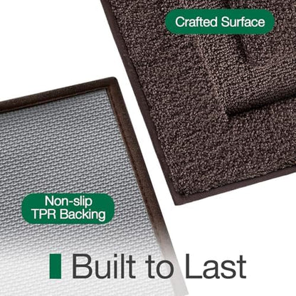LUMI Ultra Soft Bathroom Rugs Absorbent, Non Slip Bath Mat 24x36, Brown