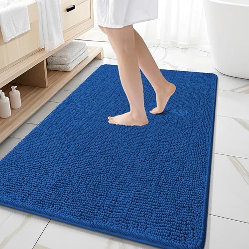 OLANLY Large Bathroom Rugs 59x35, Extra Soft Absorbent Chenille Bath Rugs