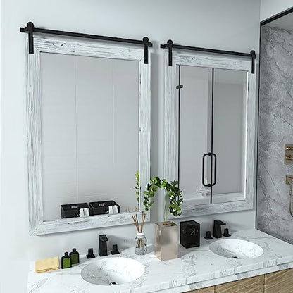 COGOOD Farmhouse Bathroom Mirrors for Over Sink - 38 x 25 White