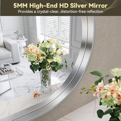 Brightify Arched Wall Mirror 22 x 30 Inch, Silver Arch Mirror