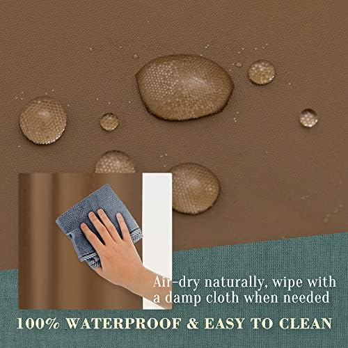 No Hook PEVA Shower Curtain or Liner, Standard Size 71 x 74, Brown