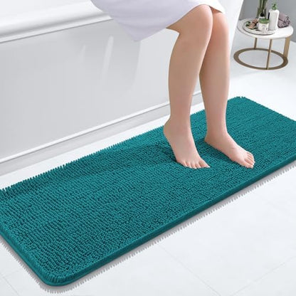 OLANLY Bathroom Runner Rugs 47x17, Extra Soft Absorbent Chenille Bath Rugs