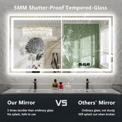 68x48 LED Bathroom Mirror with Lights, Lighted Vanity Mirror